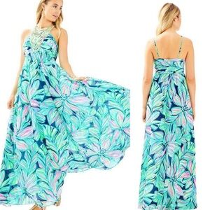 Lilly Pulitzer Lannette Maxi Dress Dancing Lady Size 8